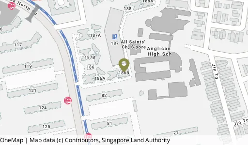 Location map of Blk 186B Bedok Nth St 4, a HDB resale block in Bedok, Singapore