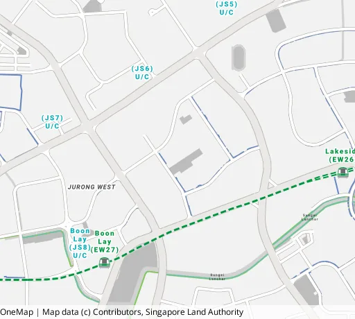 Map of the area around Blk 187 Boon Lay Ave in Jurong West, showing 400 m and 1 km rings and 3 primary schools within 1 km