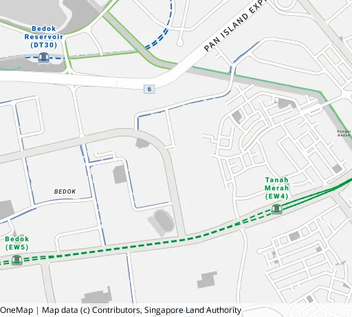 Map of the area around Blk 187B Bedok Nth St 4 in Bedok, showing 400 m and 1 km rings and 5 primary schools within 1 km