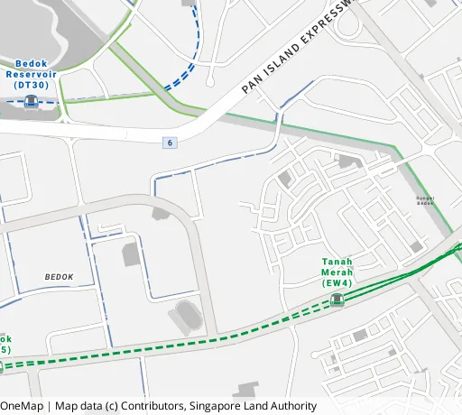 Map of the area around Blk 188A Bedok Nth St 4 in Bedok, showing 400 m and 1 km rings and 3 primary schools within 1 km