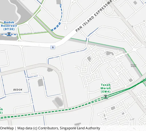Map of the area around Blk 188B Bedok Nth St 4 in Bedok, showing 400 m and 1 km rings and 2 primary schools within 1 km