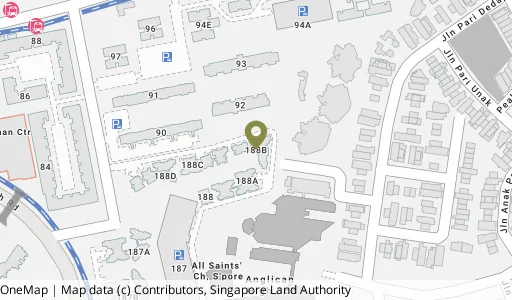 Location map of Blk 188B Bedok Nth St 4, a HDB resale block in Bedok, Singapore