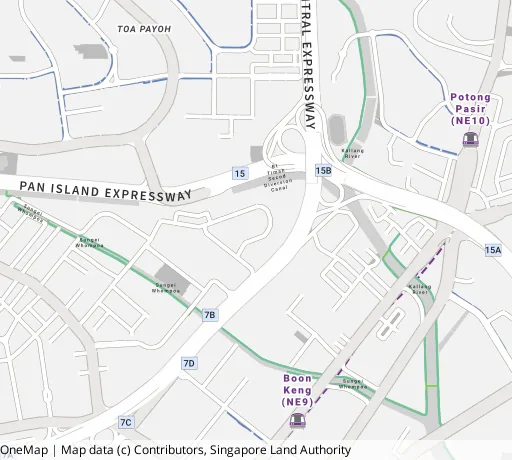 Map of the area around Blk 19 Jln Tenteram in Kallang/Whampoa, showing 400 m and 1 km rings and 3 primary schools within 1 km