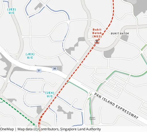 Map of the area around Blk 190 Bt Batok West Ave 6 in Bukit Batok, showing 400 m and 1 km rings and 3 primary schools within 1 km