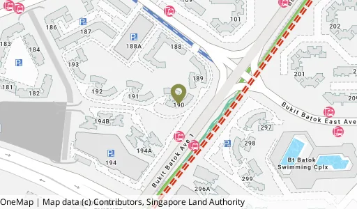 Location map of Blk 190 Bt Batok West Ave 6, a HDB resale block in Bukit Batok, Singapore