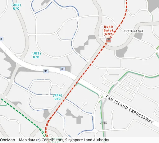 Map of the area around Blk 194A Bt Batok West Ave 6 in Bukit Batok, showing 400 m and 1 km rings and 3 primary schools within 1 km