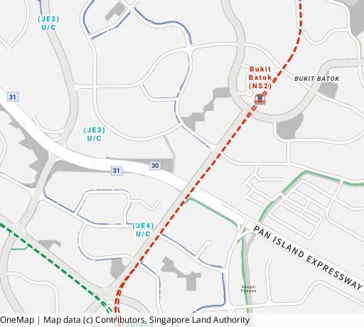Map of the area around Blk 194B Bt Batok West Ave 6 in Bukit Batok, showing 400 m and 1 km rings and 3 primary schools within 1 km