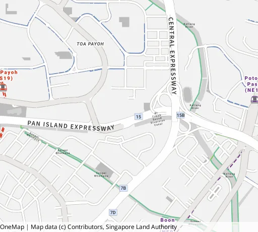 Map of the area around Blk 195 Kim Keat Ave in Toa Payoh, showing 400 m and 1 km rings and 3 primary schools within 1 km