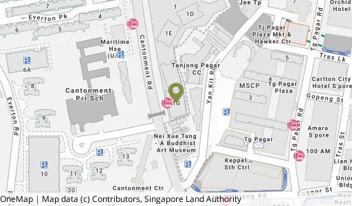 Location map of Blk 1G Cantonment Rd, a HDB resale block in Central Area, Singapore