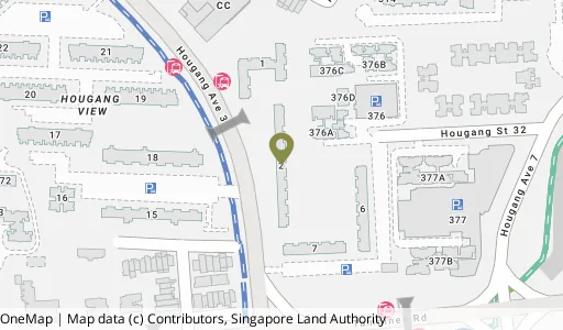 Location map of Blk 2 Hougang Ave 3, a HDB resale block in Hougang, Singapore