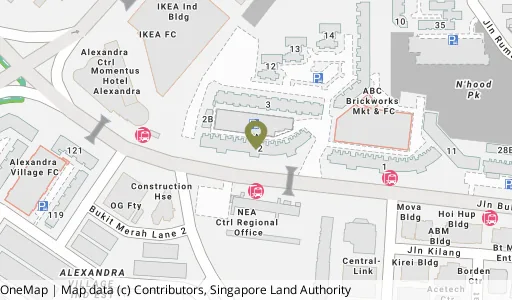 Location map of Blk 2 Jln Bt Merah, a HDB resale block in Bukit Merah, Singapore