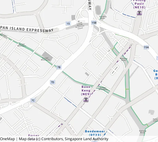 Map of the area around Blk 2 St. George's Rd in Kallang/Whampoa, showing 400 m and 1 km rings and 2 primary schools within 1 km