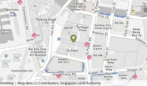 Location map of Blk 2 Tg Pagar Plaza, a HDB resale block in Central Area, Singapore
