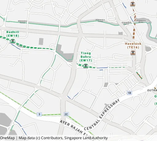 Map of the area around Blk 20 Jln Membina in Bukit Merah, showing 400 m and 1 km rings and 2 primary schools within 1 km