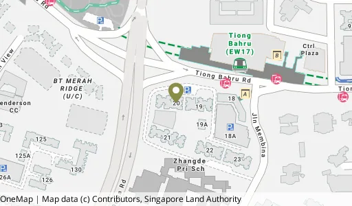 Location map of Blk 20 Jln Membina, a HDB resale block in Bukit Merah, Singapore