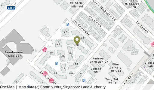 Location map of Blk 20 St. George's Rd, a HDB resale block in Kallang/Whampoa, Singapore
