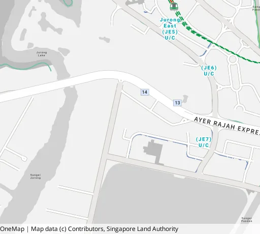 Map of the area around Blk 20 Teban Gdns Rd in Jurong East, showing 400 m and 1 km rings and 1 hawker centre within 1 km