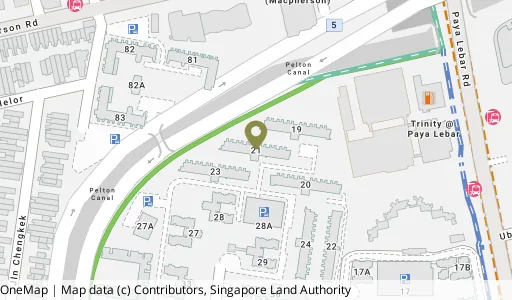 Location map of Blk 21 Balam Rd, a HDB resale block in Geylang, Singapore