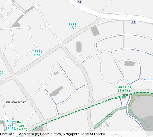 Map of the area around Blk 211 Boon Lay Pl in Jurong West, showing 400 m and 1 km rings and 4 primary schools within 1 km