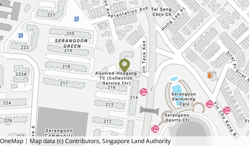 Location map of Blk 215 Serangoon Ave 4, a HDB resale block in Serangoon, Singapore