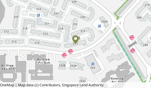 Location map of Blk 217 Bt Batok St 21, a HDB resale block in Bukit Batok, Singapore