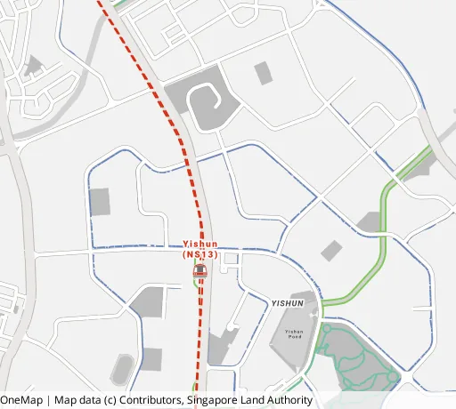 Map of the area around Blk 217 Yishun St 21 in Yishun, showing 400 m and 1 km rings and 5 primary schools within 1 km