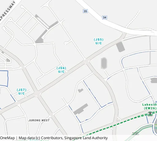 Map of the area around Blk 218B Boon Lay Ave in Jurong West, showing 400 m and 1 km rings and 3 primary schools within 1 km