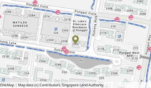 Location map of Blk 226C Sumang Lane, a HDB resale block in Punggol, Singapore