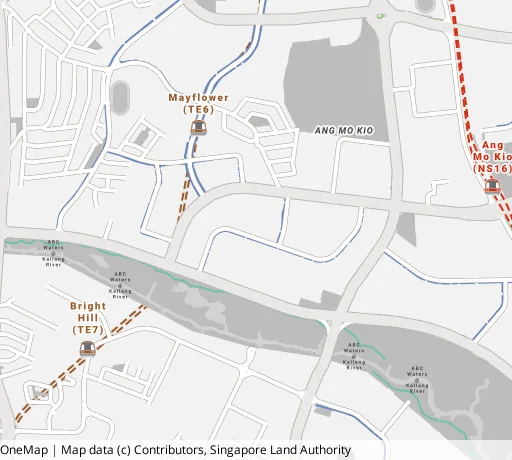 Map of the area around Blk 228A Ang Mo Kio St 23 in Ang Mo Kio, showing 400 m and 1 km rings and 1 primary school within 1 km
