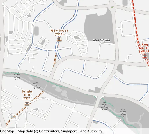 Map of the area around Blk 228B Ang Mo Kio St 23 in Ang Mo Kio, showing 400 m and 1 km rings and 2 primary schools within 1 km