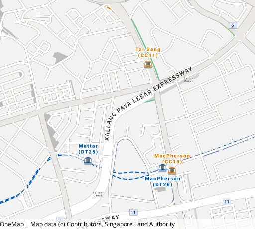 Map of the area around Blk 23 Balam Rd in Geylang, showing 400 m and 1 km rings and 1 primary school within 1 km