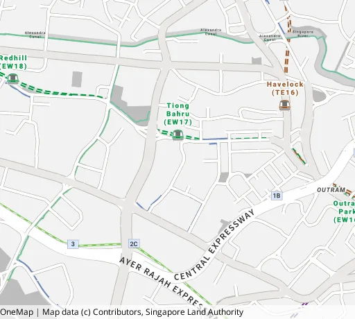 Map of the area around Blk 23 Jln Membina in Bukit Merah, showing 400 m and 1 km rings and 2 primary schools within 1 km