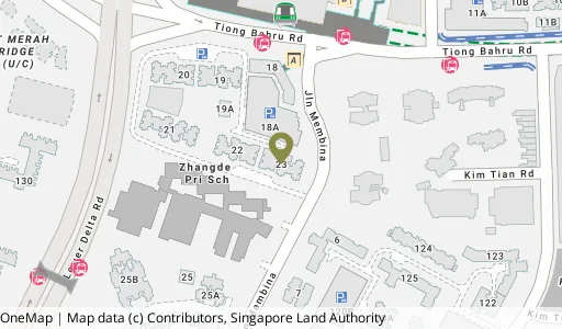 Location map of Blk 23 Jln Membina, a HDB resale block in Bukit Merah, Singapore