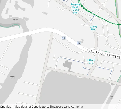 Map of the area around Blk 23 Teban Gdns Rd in Jurong East, showing 400 m and 1 km rings and 1 hawker centre within 1 km