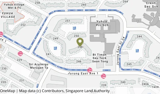Location map of Blk 248 Jurong East St 24, a HDB resale block in Jurong East, Singapore