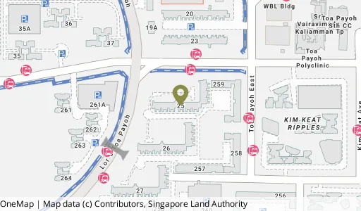 Location map of Blk 25 Toa Payoh East, a HDB resale block in Toa Payoh, Singapore