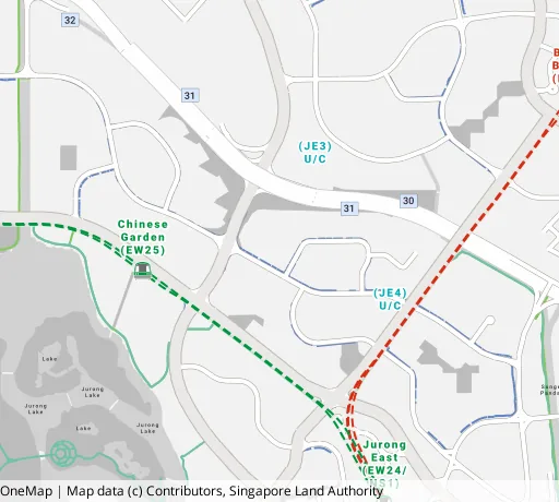 Map of the area around Blk 252 Jurong East St 24 in Jurong East, showing 400 m and 1 km rings and 4 primary schools within 1 km
