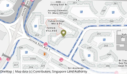 Location map of Blk 252 Jurong East St 24, a HDB resale block in Jurong East, Singapore