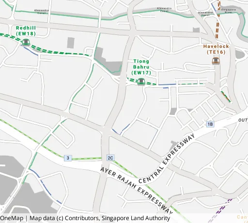 Map of the area around Blk 25B Jln Membina in Bukit Merah, showing 400 m and 1 km rings and 3 primary schools within 1 km