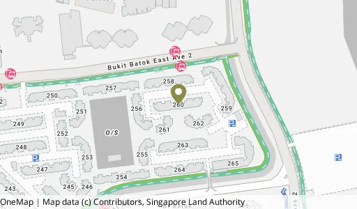 Location map of Blk 260 Bt Batok East Ave 4, a HDB resale block in Bukit Batok, Singapore