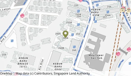Location map of Blk 260A Ang Mo Kio St 21, a HDB resale block in Ang Mo Kio, Singapore