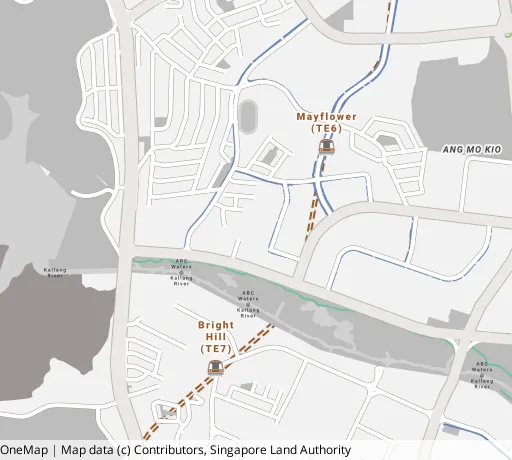 Map of the area around Blk 260B Ang Mo Kio St 21 in Ang Mo Kio, showing 400 m and 1 km rings and 2 primary schools within 1 km