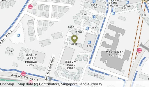 Location map of Blk 260B Ang Mo Kio St 21, a HDB resale block in Ang Mo Kio, Singapore