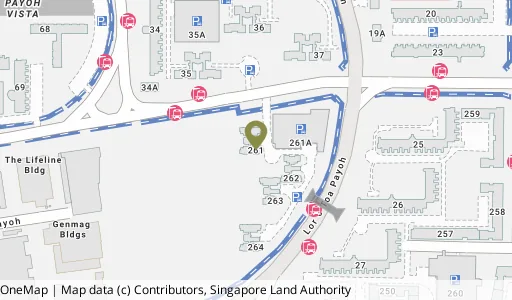 Location map of Blk 261 Toa Payoh East, a HDB resale block in Toa Payoh, Singapore