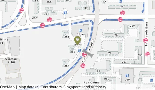 Location map of Blk 262 Toa Payoh East, a HDB resale block in Toa Payoh, Singapore