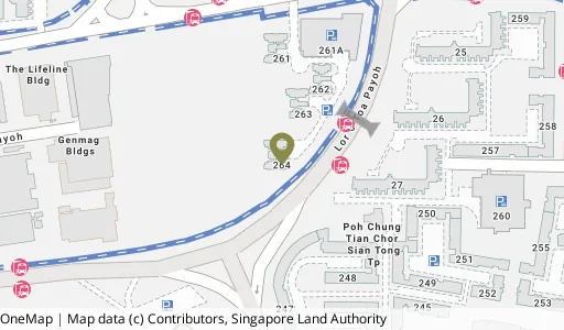Location map of Blk 264 Toa Payoh East, a HDB resale block in Toa Payoh, Singapore