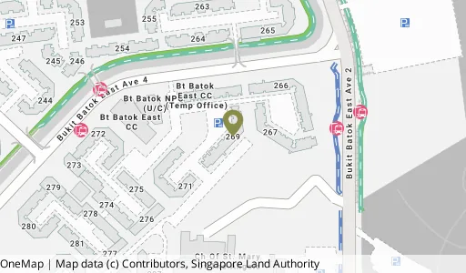 Location map of Blk 269 Bt Batok East Ave 4, a HDB resale block in Bukit Batok, Singapore
