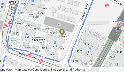 Location map of Blk 270A Punggol Field, a HDB resale block in Punggol, Singapore