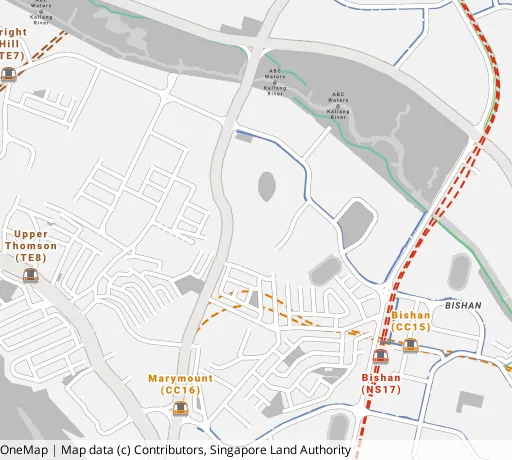 Map of the area around Blk 272 Bishan St 24 in Bishan, showing 400 m and 1 km rings and 1 primary school within 1 km