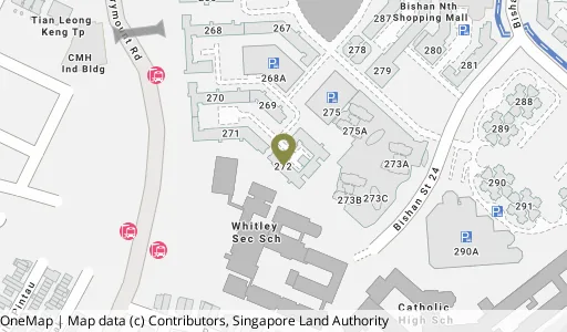 Location map of Blk 272 Bishan St 24, a HDB resale block in Bishan, Singapore